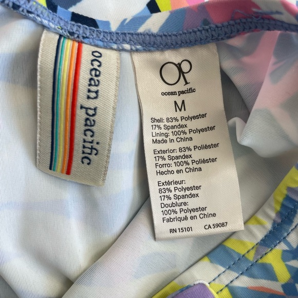 New Ocean Pacific Long Sleeve Rashguard One Piece Swimsuit Size M NWT - Picture 5 of 9